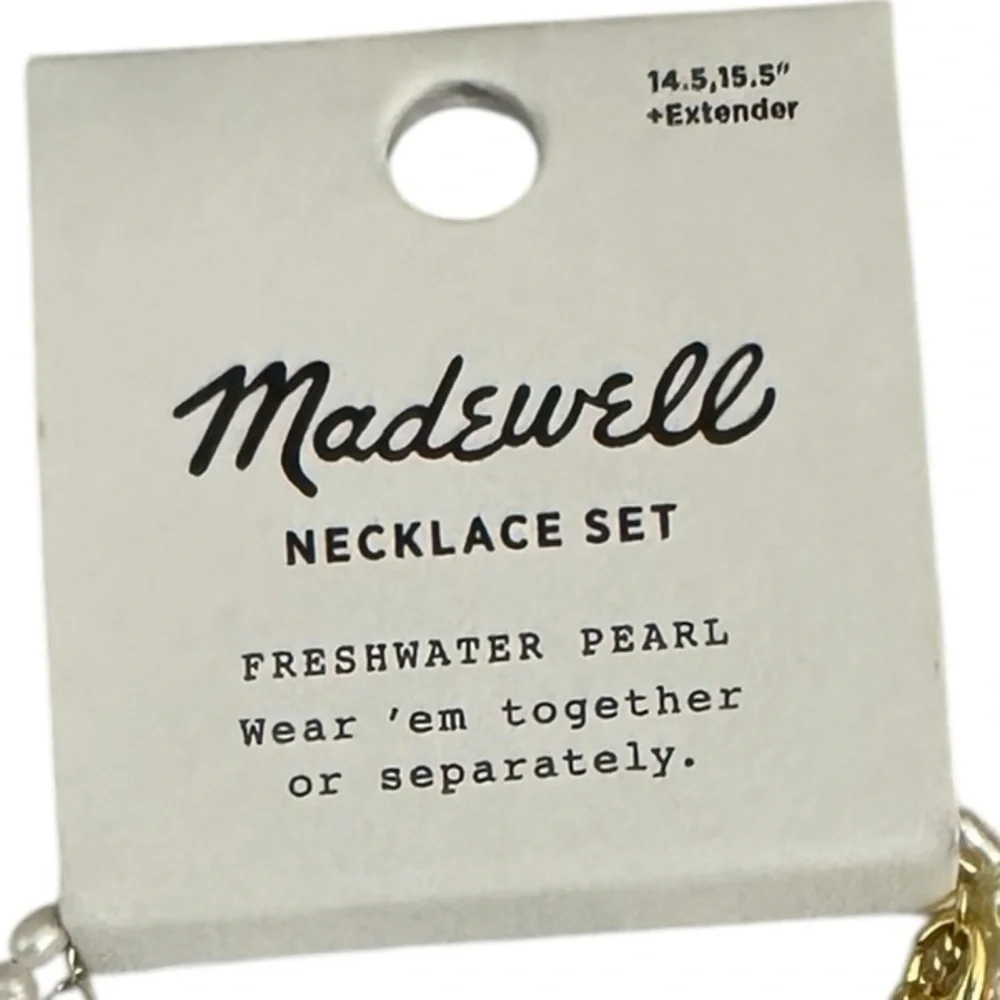 Madewell Pearl Necklace Set New - Picture 3 of 3